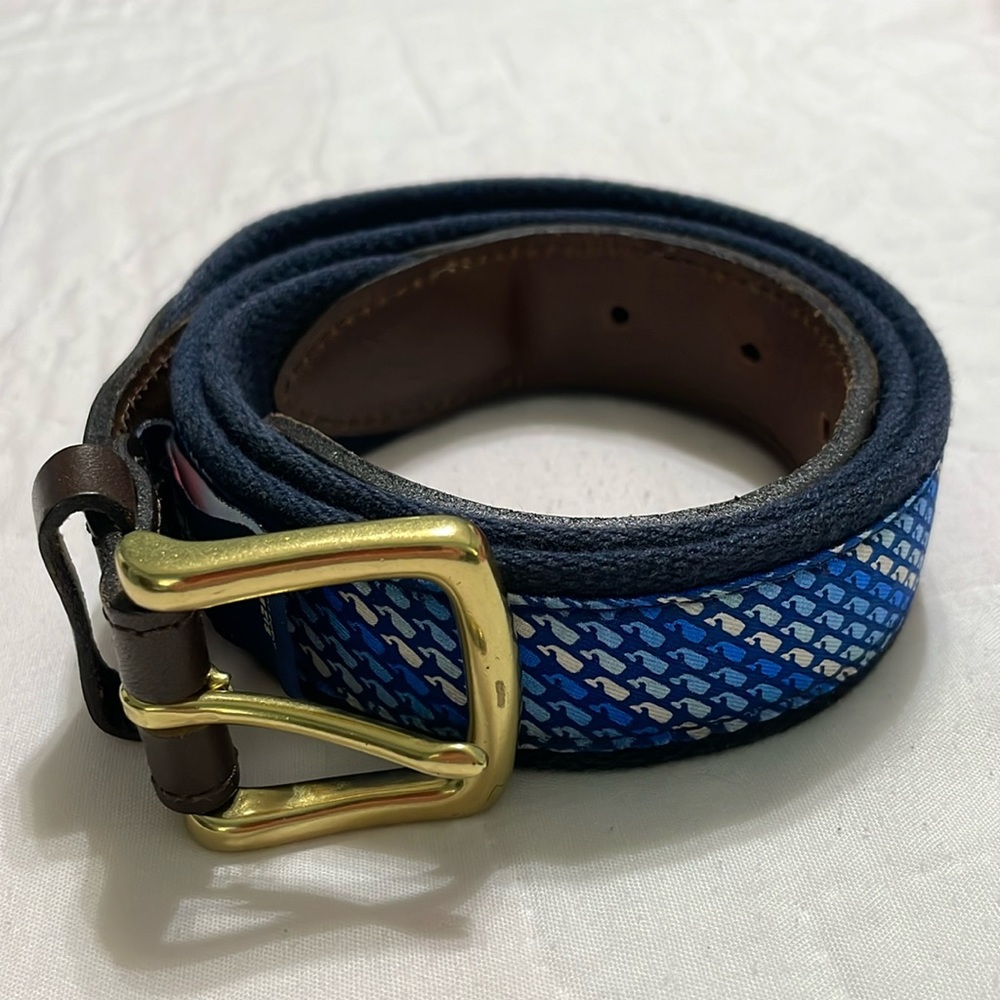 Vineyard Whale Canvas Club Belt - Size 34